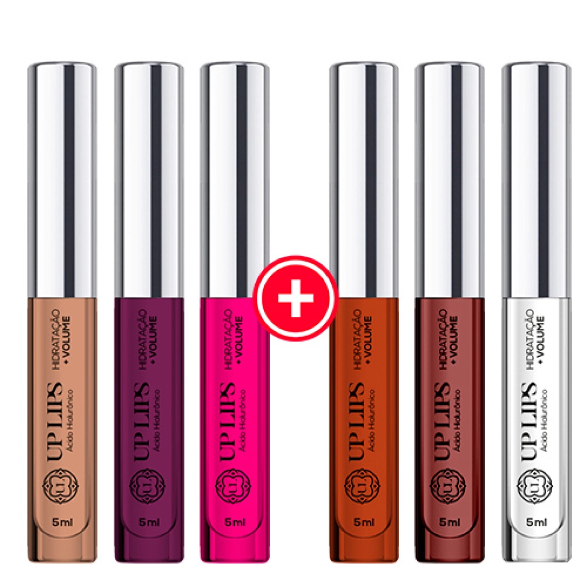 Monte seu kit com 6 Glosses Up Lips UP LIPS Gloss Labial com Ácido Hialurônico e 100 Vegano